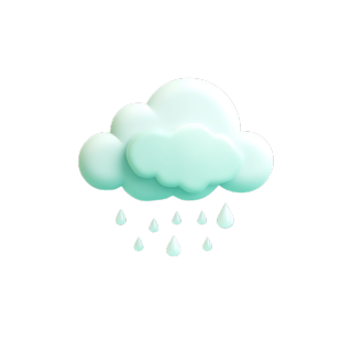 可爱雨云矢量图