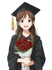 卡通毕业礼服鲜花素材