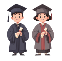 卡通毕业礼服插图