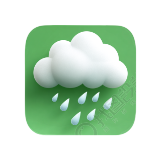 白色云朵下雨设计图标