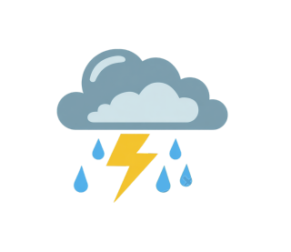 闪电雷雨云图标