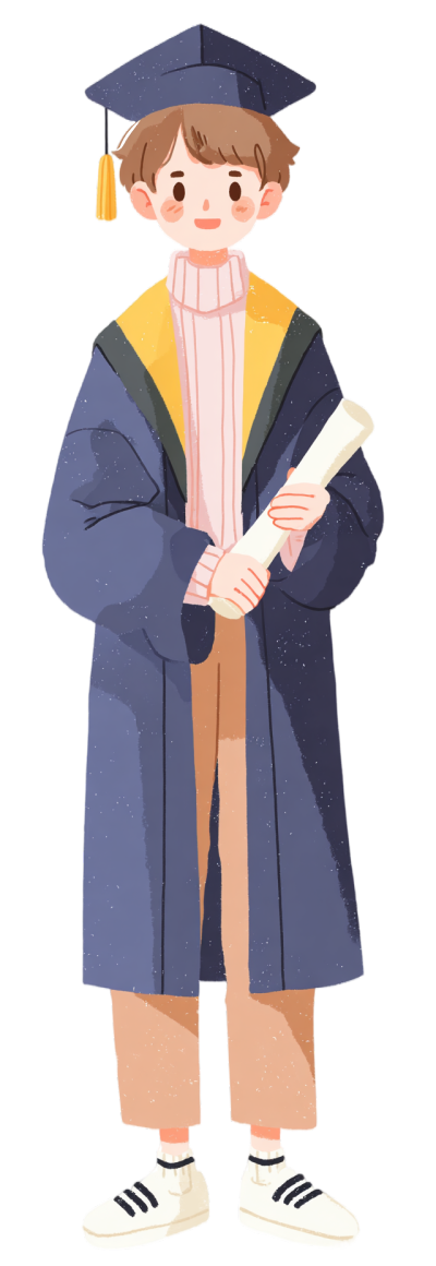 卡通男生毕业礼服素材