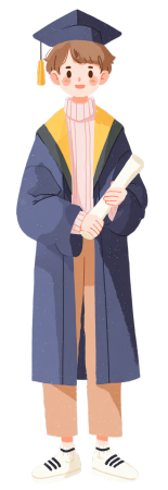 卡通男生毕业礼服素材