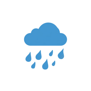 清新蓝色云雨图标
