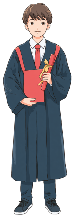 卡通男生毕业礼服元素