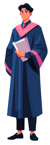 卡通男生毕业礼服插图