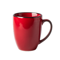 红色陶瓷咖啡杯