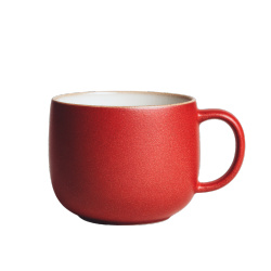 红色陶瓷咖啡杯