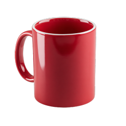 红色陶瓷咖啡杯