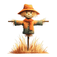 可爱稻草人插画