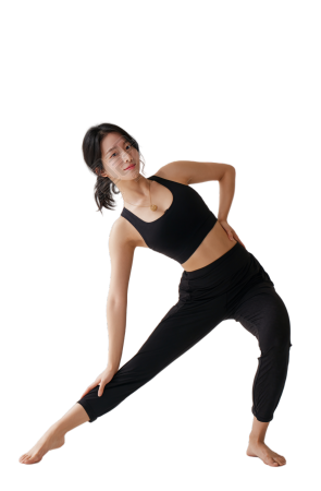 美女瑜伽透明背景素材