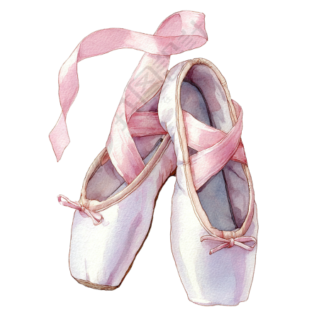 粉白色芭蕾舞鞋插画