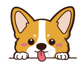 卡通柯基插图