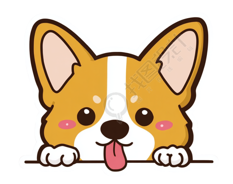 卡通柯基插图