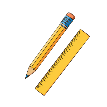 开学季铅笔直尺插画