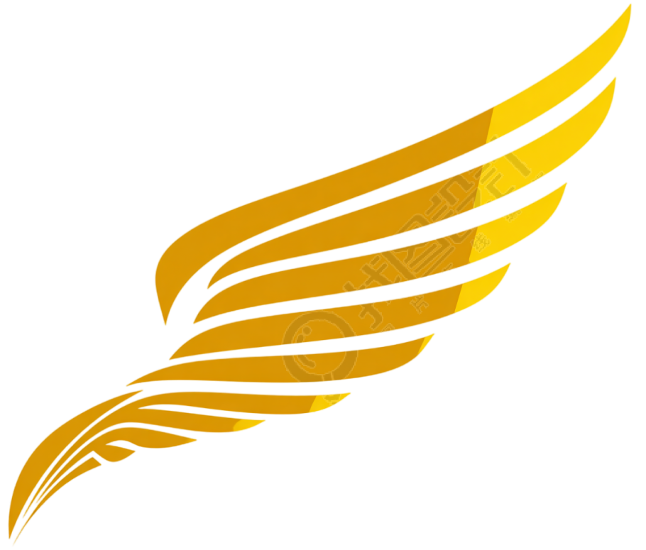 金色翅膀logo矢量元素