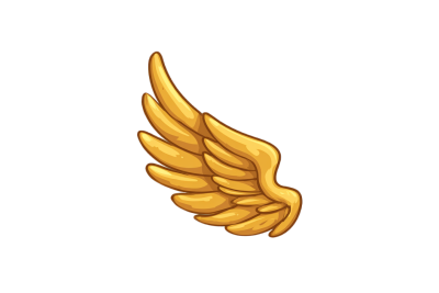 金色翅膀logo矢量插画