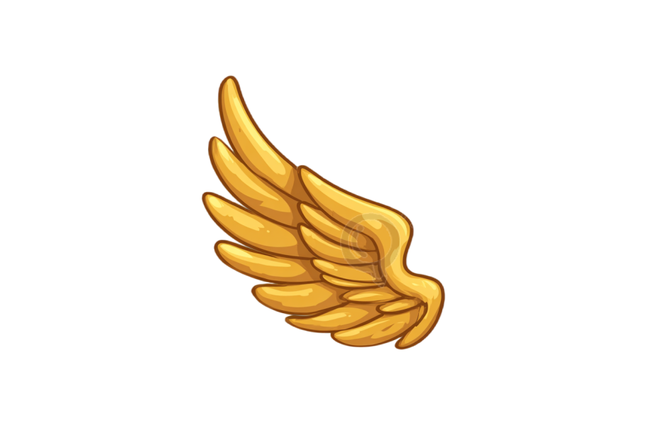 金色翅膀logo矢量插画