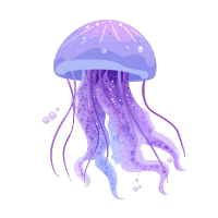 紫色水母插画