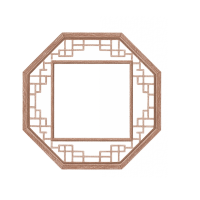 中国风彩铅画窗框插图
