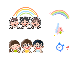 欢快校园水彩插画
