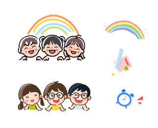 欢快校园水彩插画