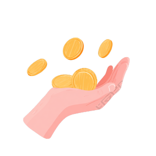 粉色金币插画