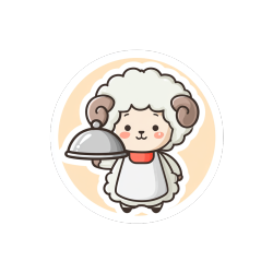 可爱厨师绵羊LOGO设计