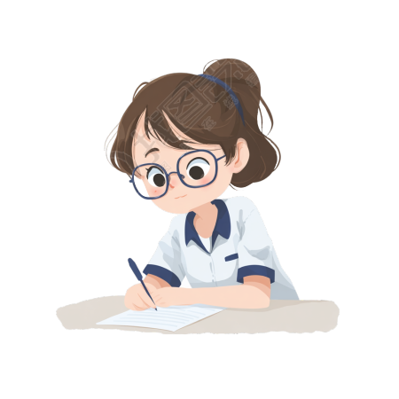 女孩考试卡通素材