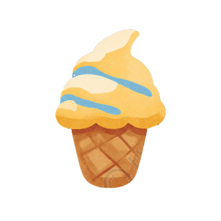 夏日冰淇淋水彩素材
