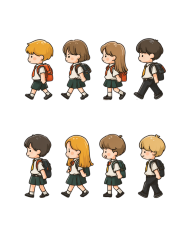 开学季卡通学生元素