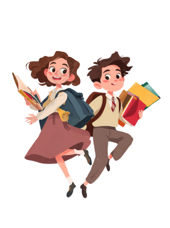 小学生开学快乐插画