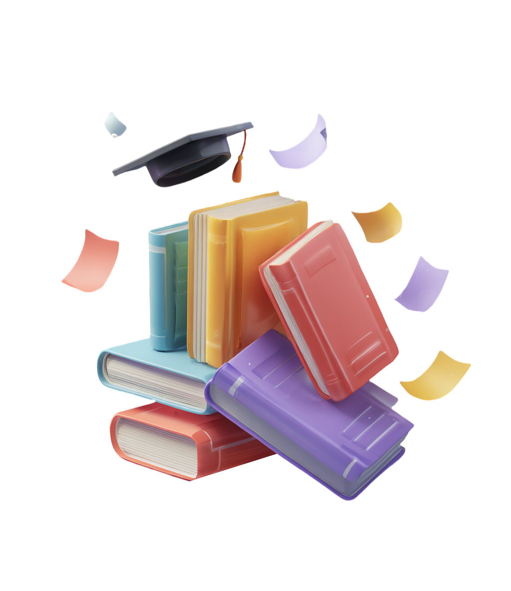 学校图书笔毕业帽PNG设计