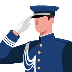 阅兵军人礼仪插画