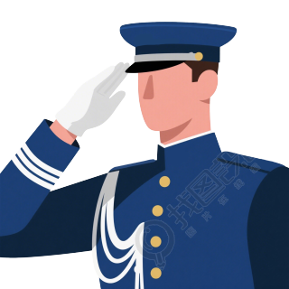 阅兵军人礼仪插画