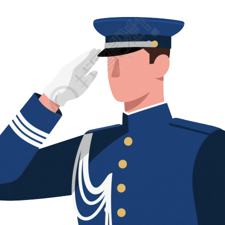 阅兵军人礼仪插画