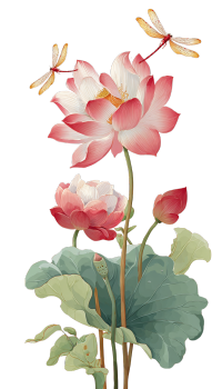 处暑粉色荷花插图
