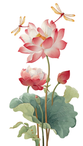 处暑粉色荷花插图