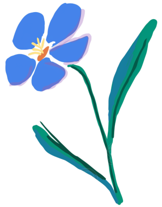 蓝色野花插画
