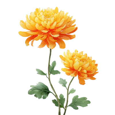 秋菊水彩风插图