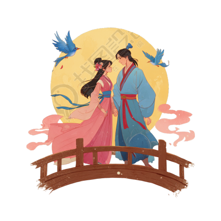 牛郎织女鹊桥插图
