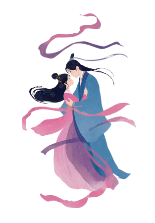 七夕牛郎织女插画