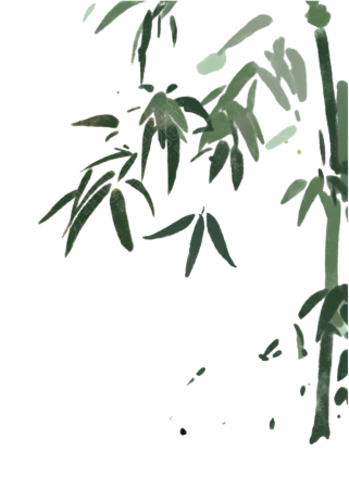 中国水墨风竹叶插画