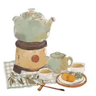 古风茶道插画