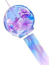 日式樱花风铃玻璃图形设计