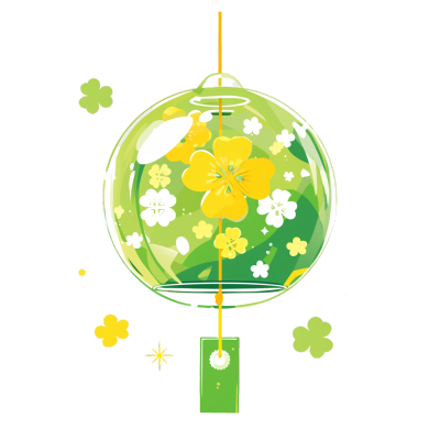 幸运草风铃PNG插图