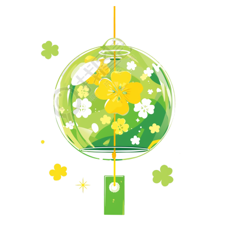 幸运草风铃PNG插图