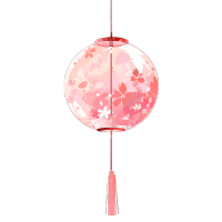 樱花风铃图案透明PNG素材
