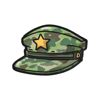 卡通军帽插图设计
