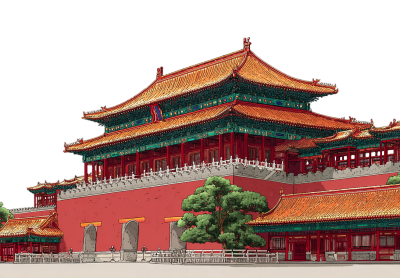 天安门透明背景插画